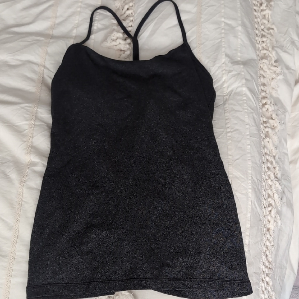 lululemon athletica Dark Heather Gray Racer back Built In Bra  Tank Top Size 8